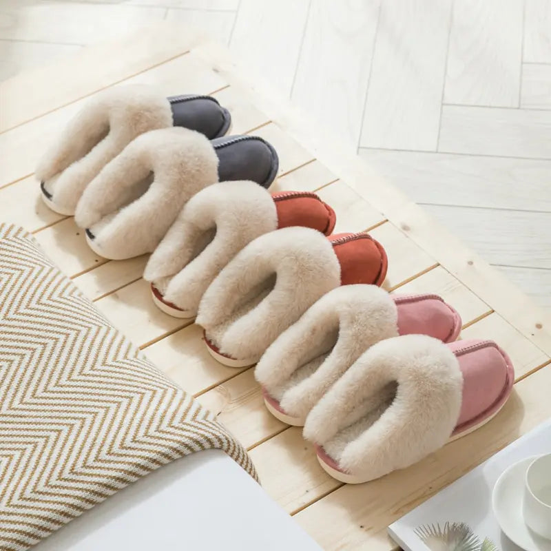 2022 Winter Warm Home Fur Slippers Women